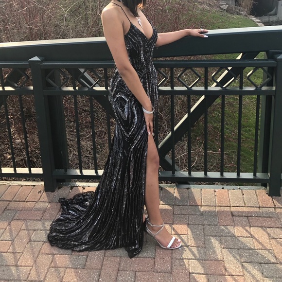 Beautiful Black and Silver Evening Dress